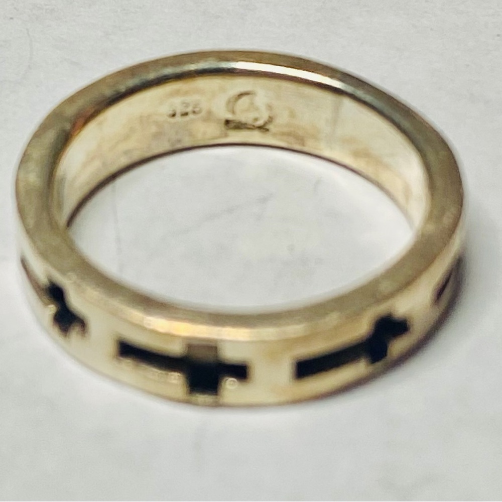 925 Silver Cross Band Sz 5